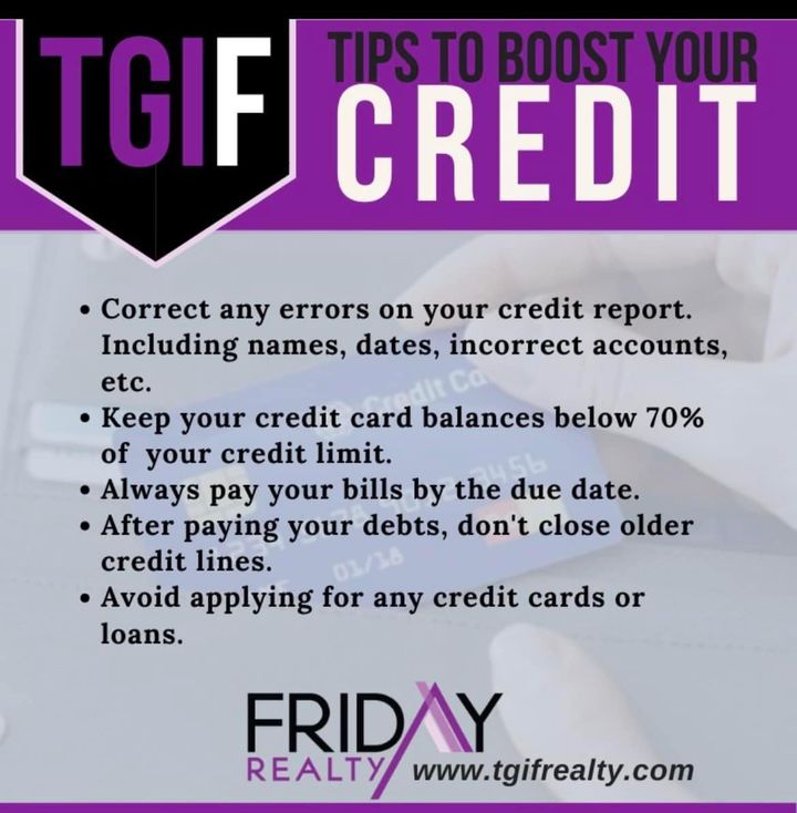 Thursday Tips! How to boost your credit? Friday Realty (769)...