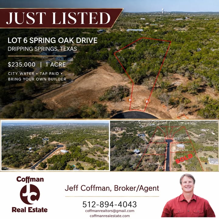 🌳 NEW LAND LISTING | DRIPPING SPRINGS Lot 6 Spring...